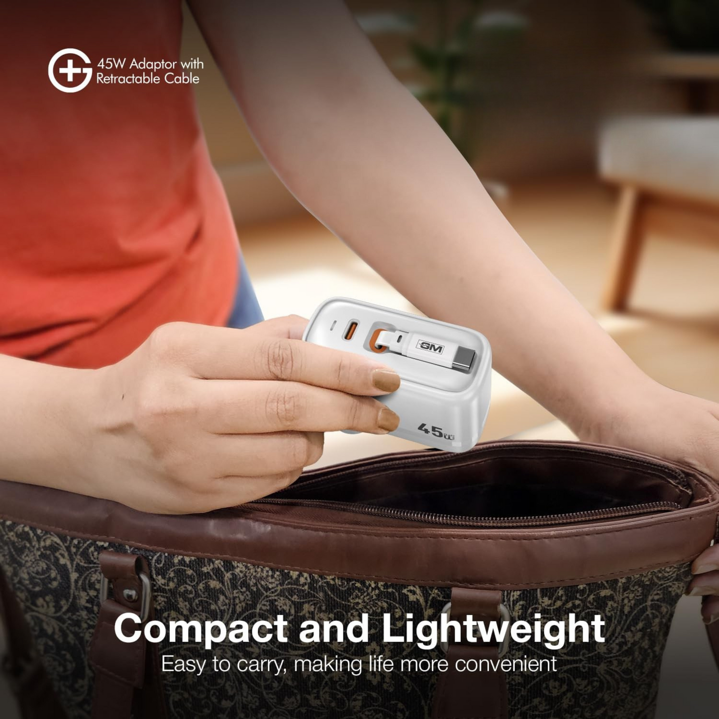 GM G+ 45W Type C All-in-One Travel Adapter (White)