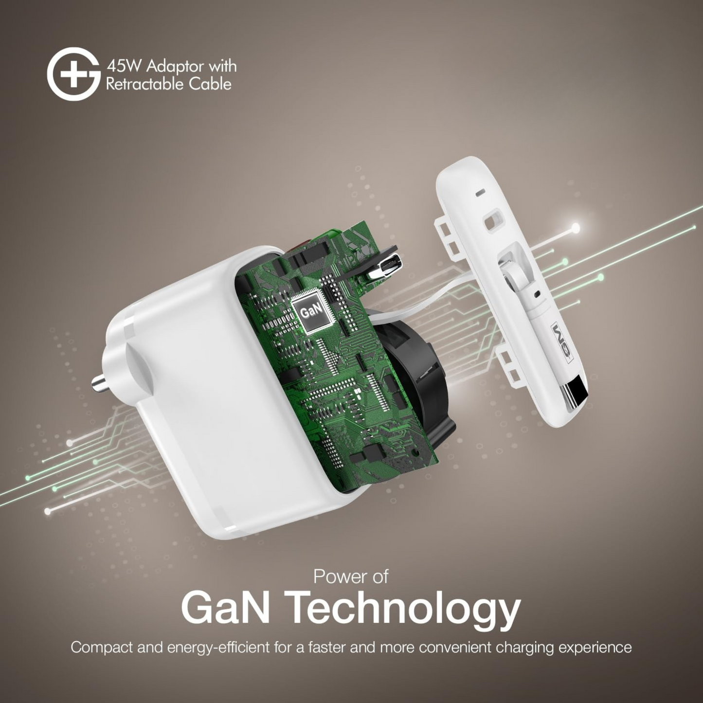 GM G+ 45W Type C All-in-One Travel Adapter (White)