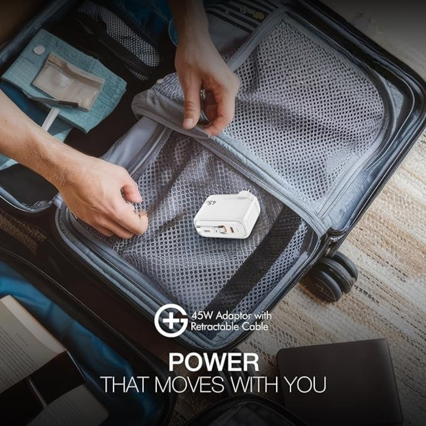 GM G+ 45W Type C All-in-One Travel Adapter (White)